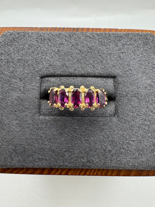 9ct gold rhodalite ring