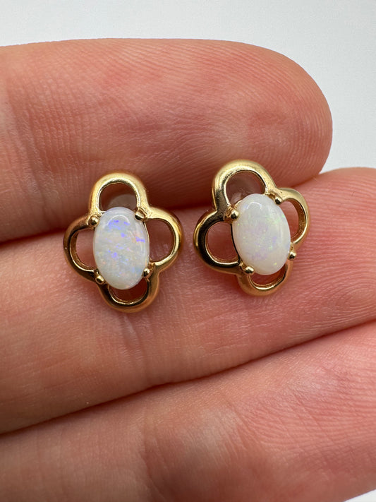 9ct gold opal earrings