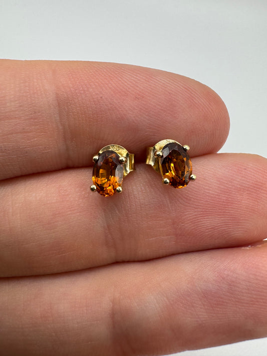 9ct gold citrine earrings