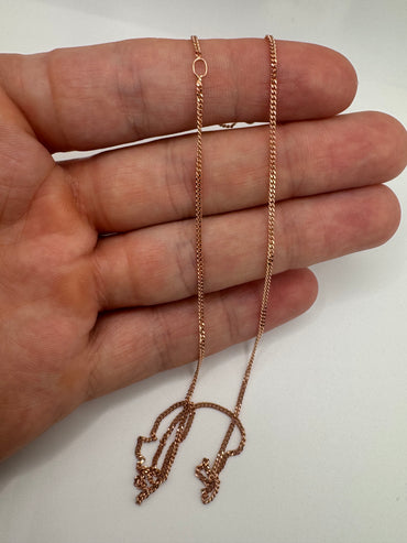 9ct rose gold curb chain 19 (including 2 extenders)