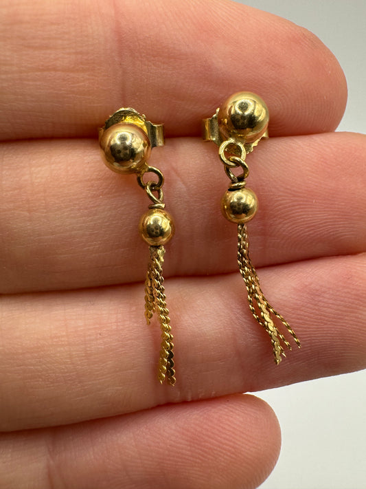 9ct gold tassel earrings