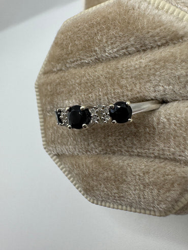 9ct white gold sapphire and diamond ring