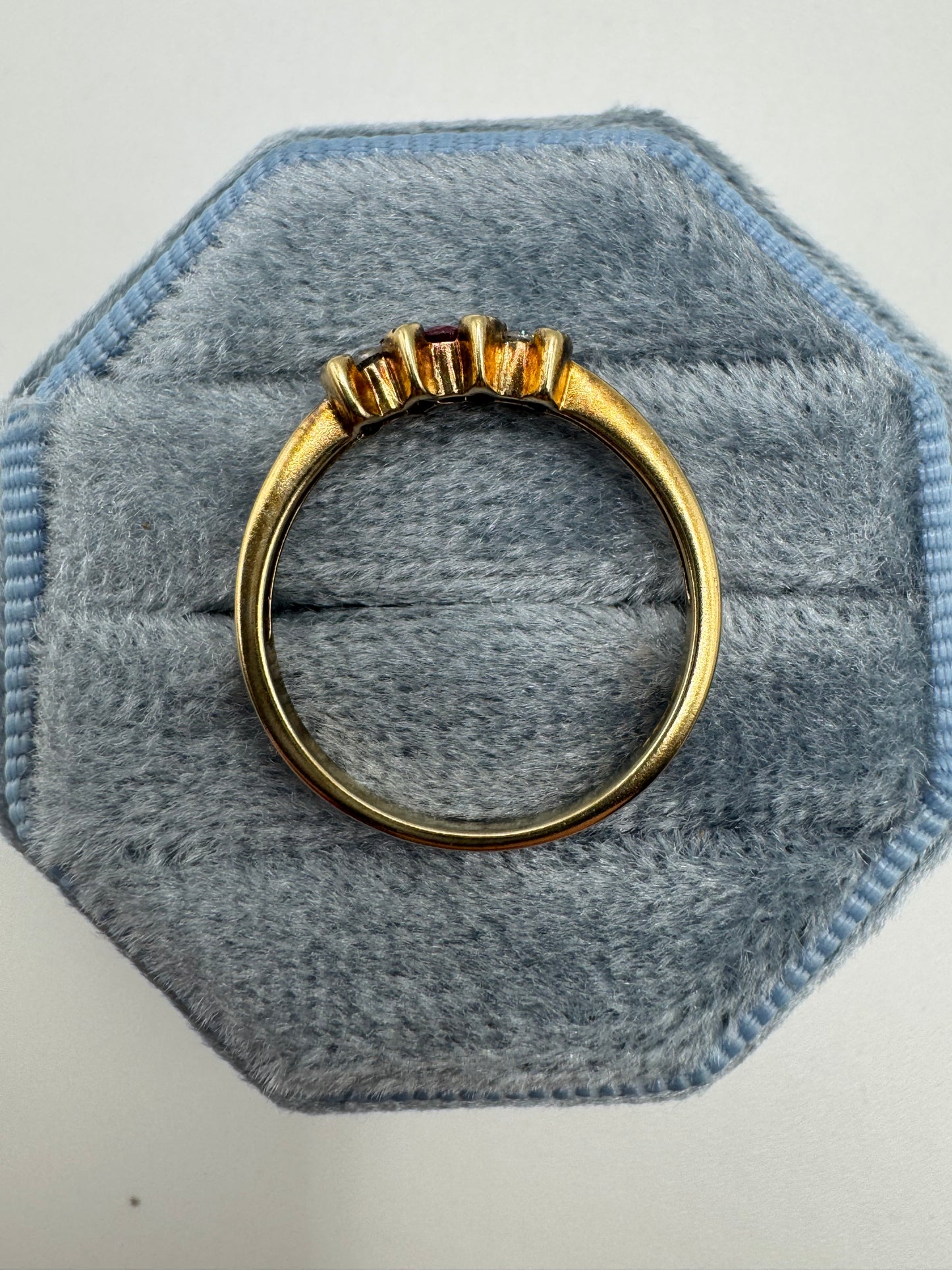 9ct gold ruby and diamond ring