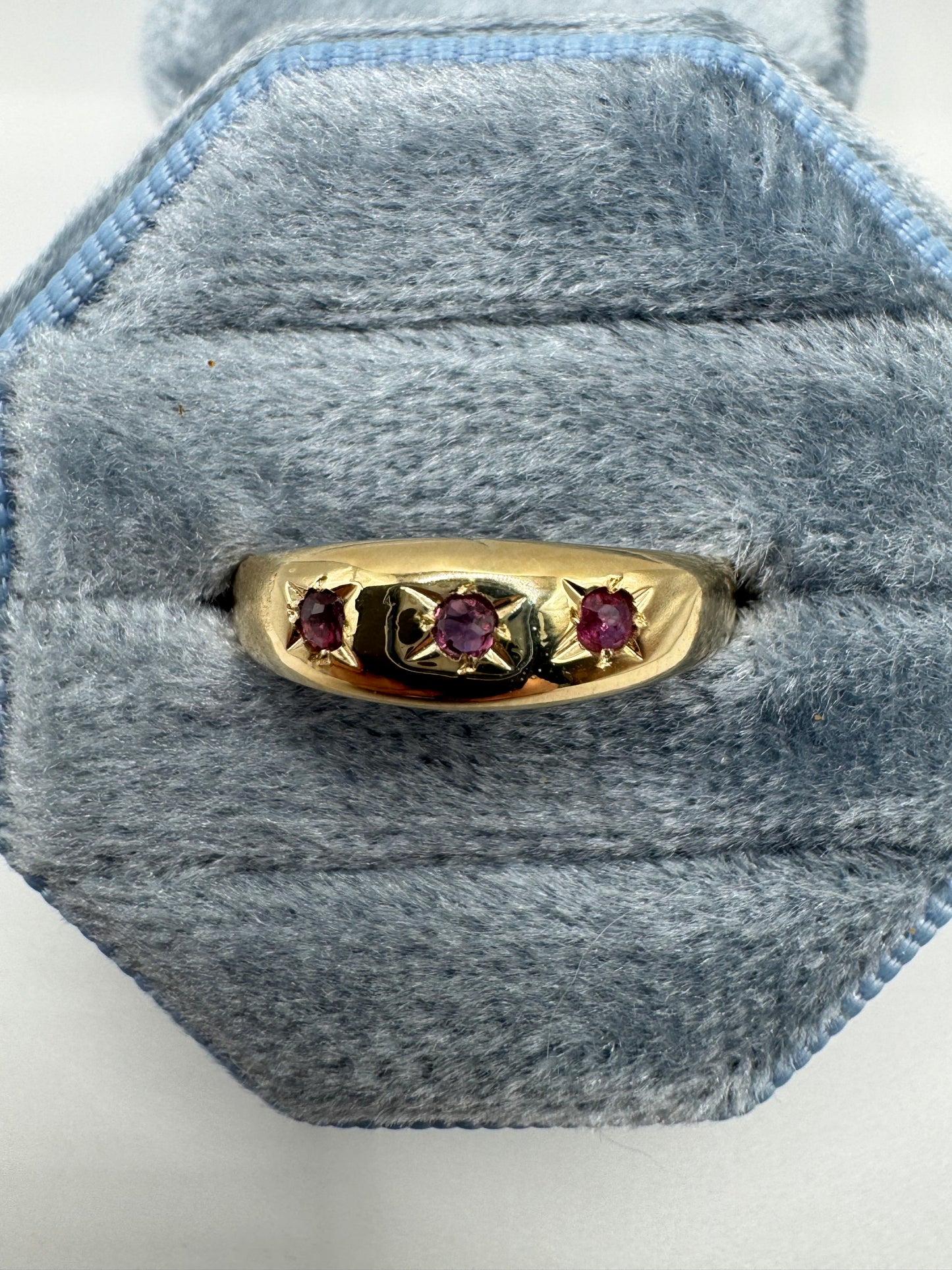 9ct gold pink topaz gypsy ring