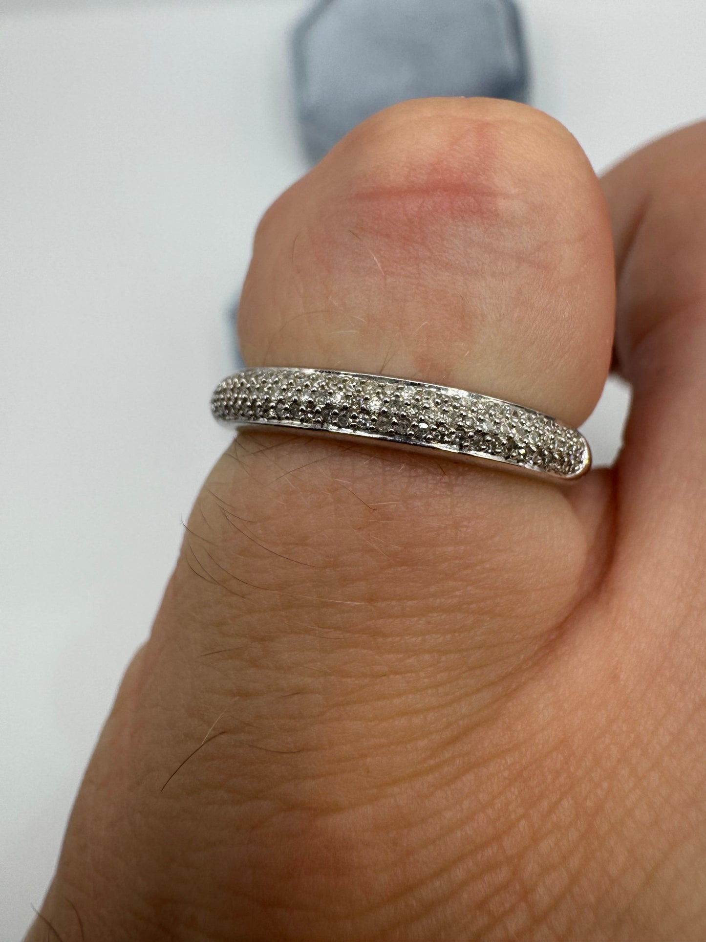 9ct white gold 12 point diamond cluster ring