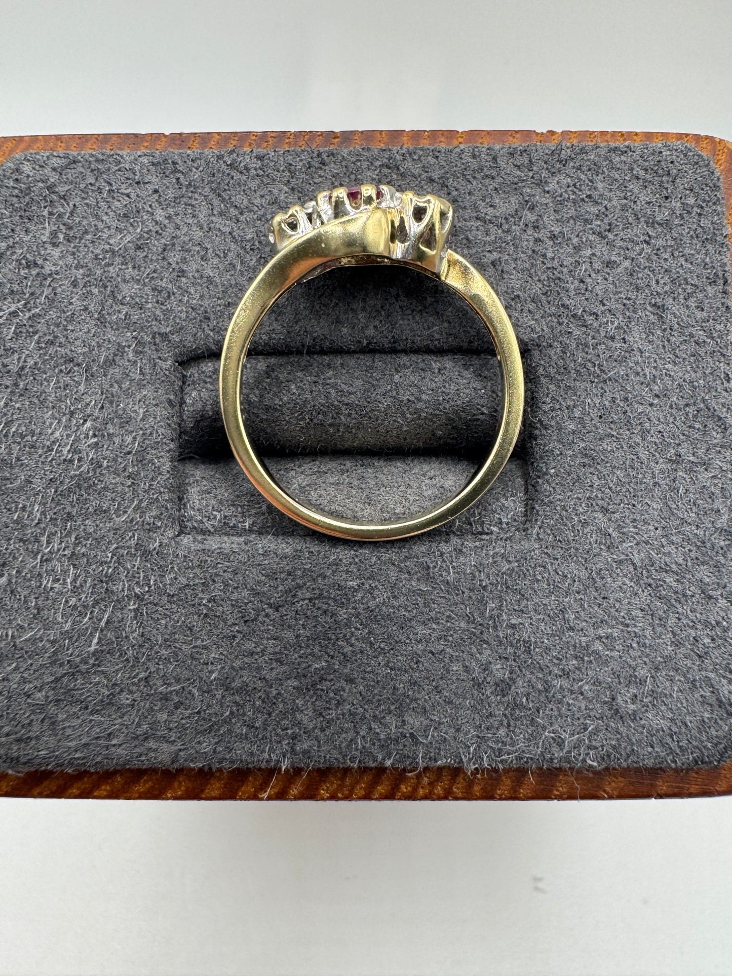 9ct gold ruby and diamond ring