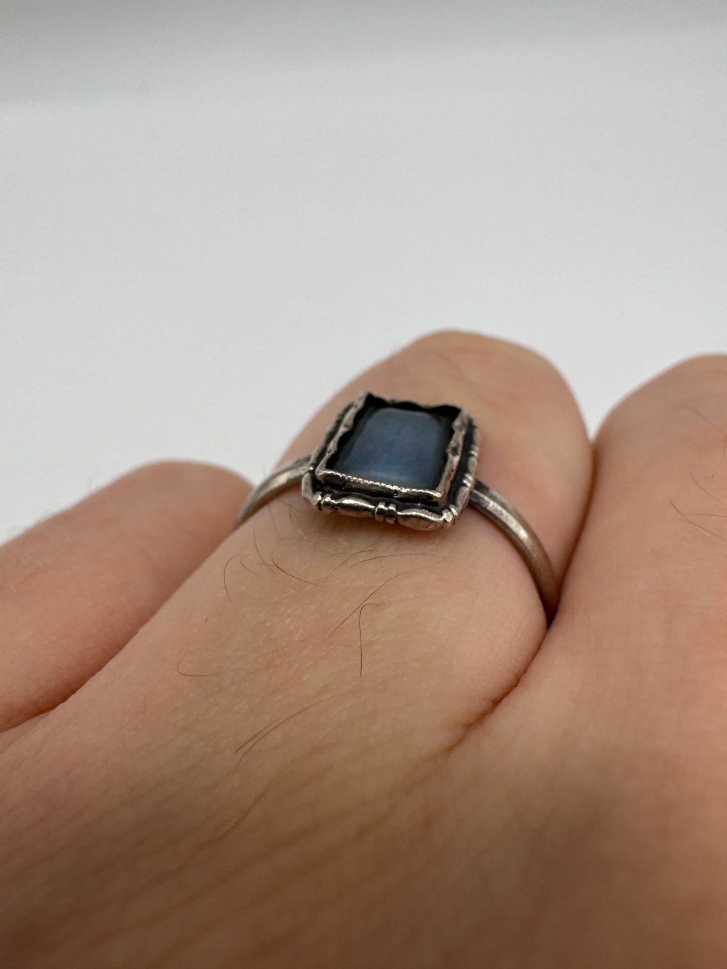 Silver mourning ring