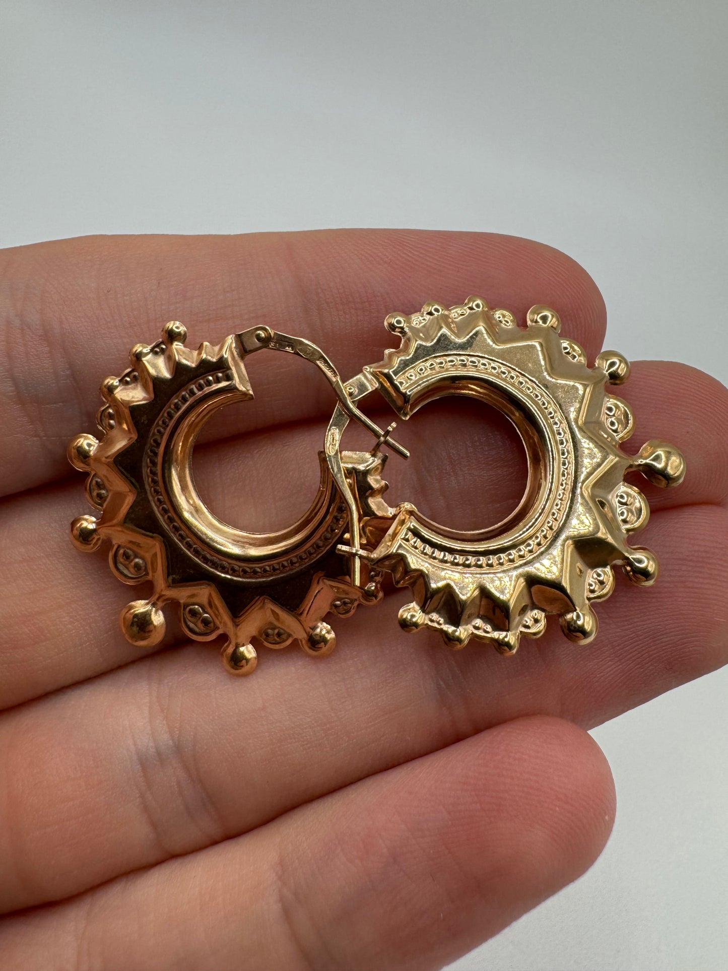 9ct gold creole earrings