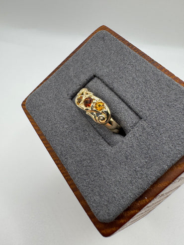 9ct gold citrine gypsy ring