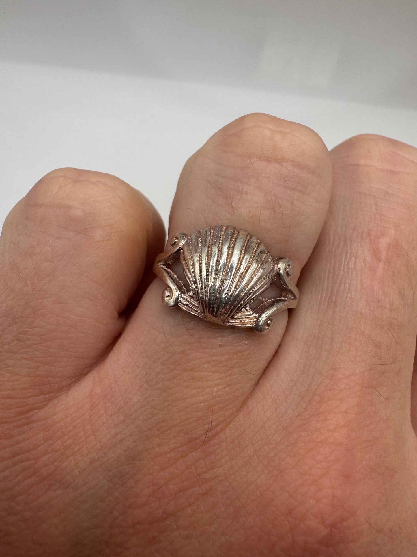 Silver shell ring