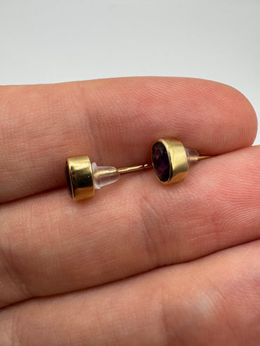 9ct gold amethyst earrings