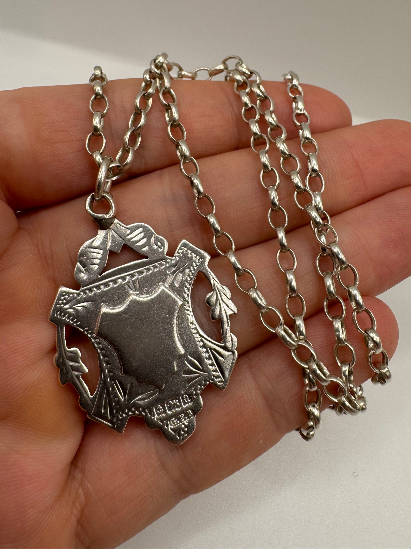 Vintage silver fob necklace