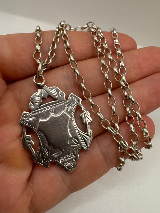 Vintage silver fob necklace