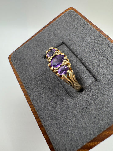 9ct gold amethyst ring