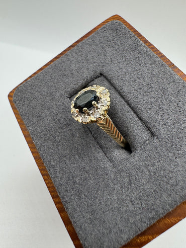 9ct gold sapphire and diamond ring