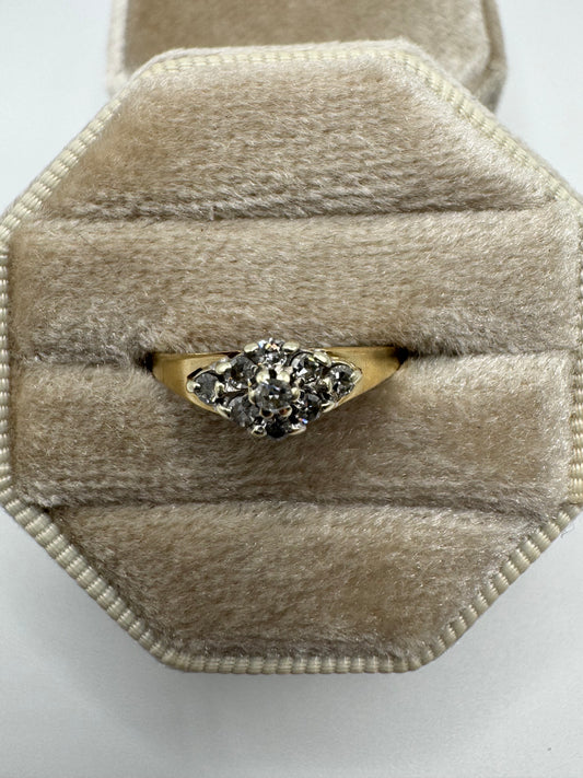 9ct gold diamond cluster ring