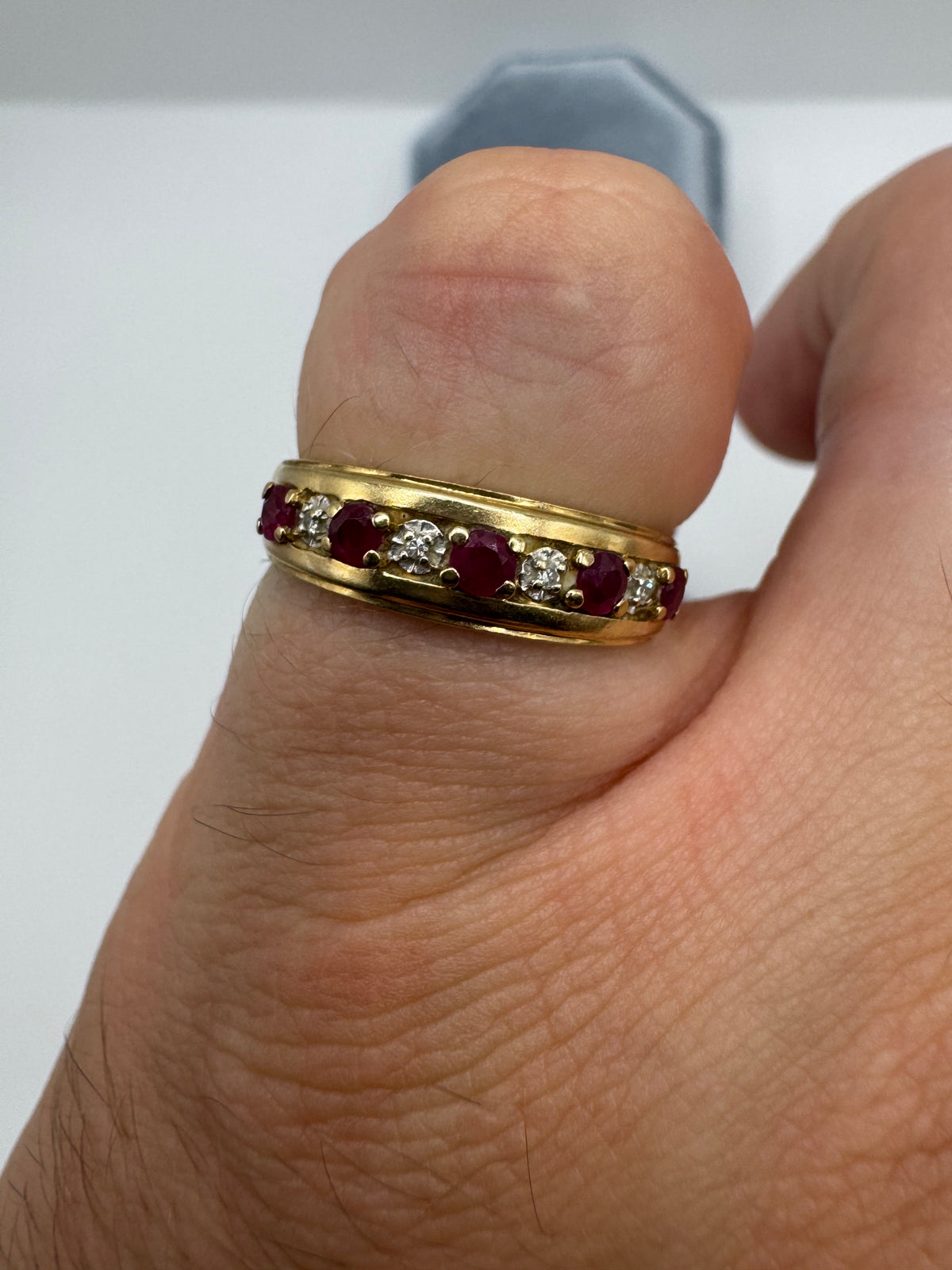 9ct gold ruby and diamond ring