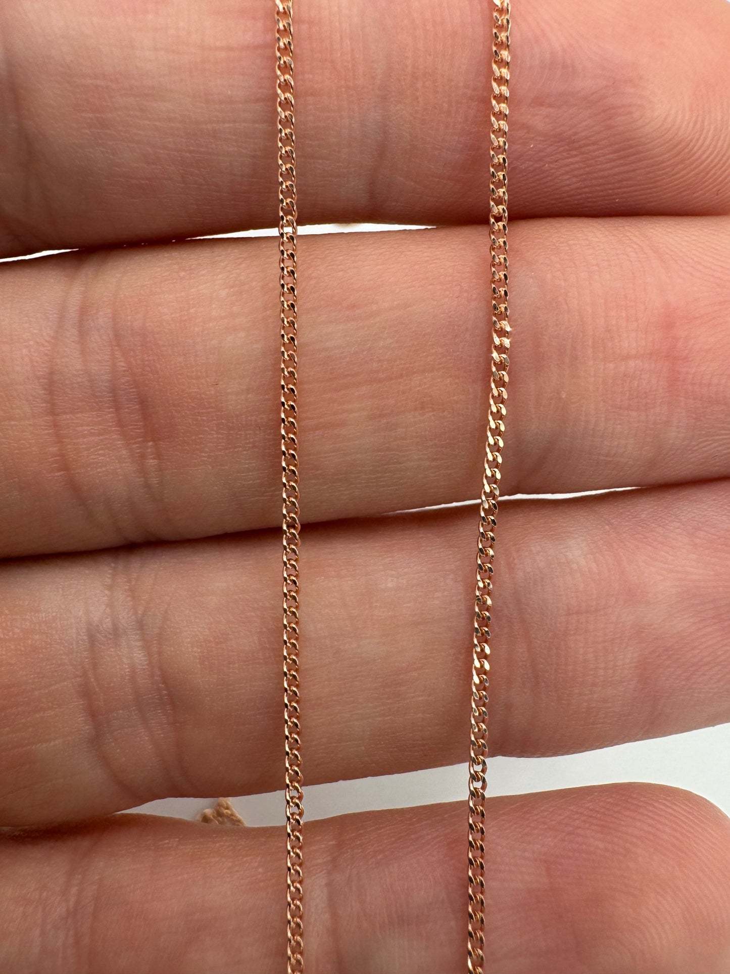 9ct rose gold curb chain 17
