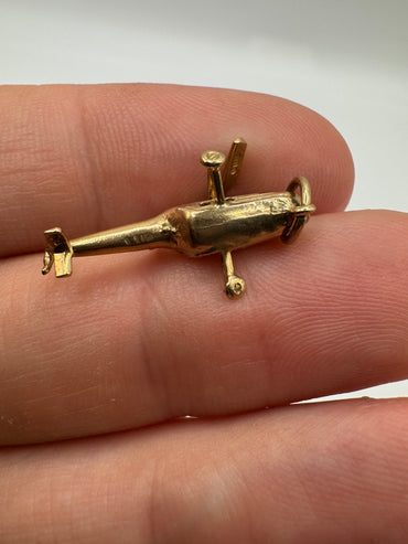 9ct gold helicopter charm