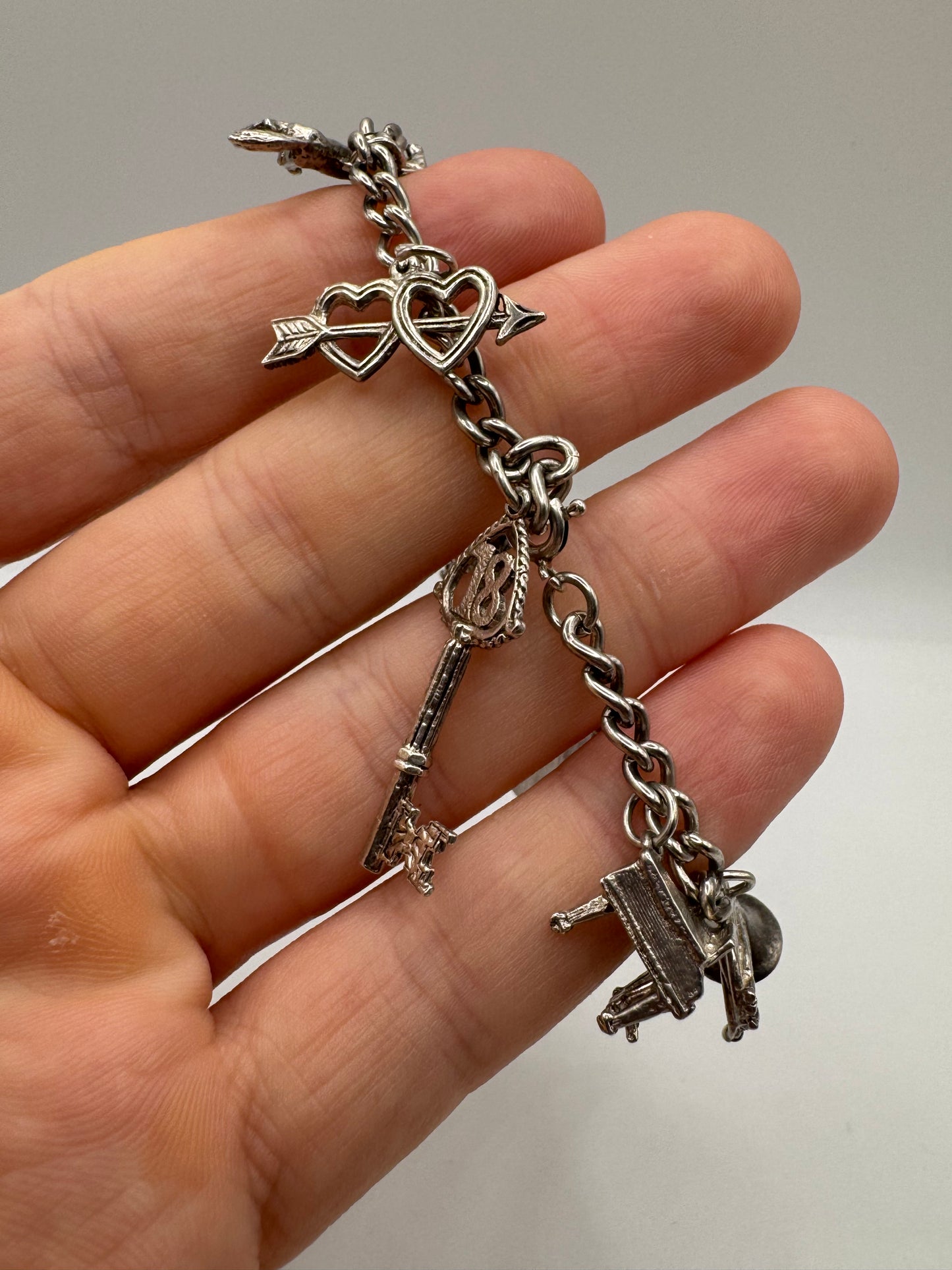 Silver charm bracelet