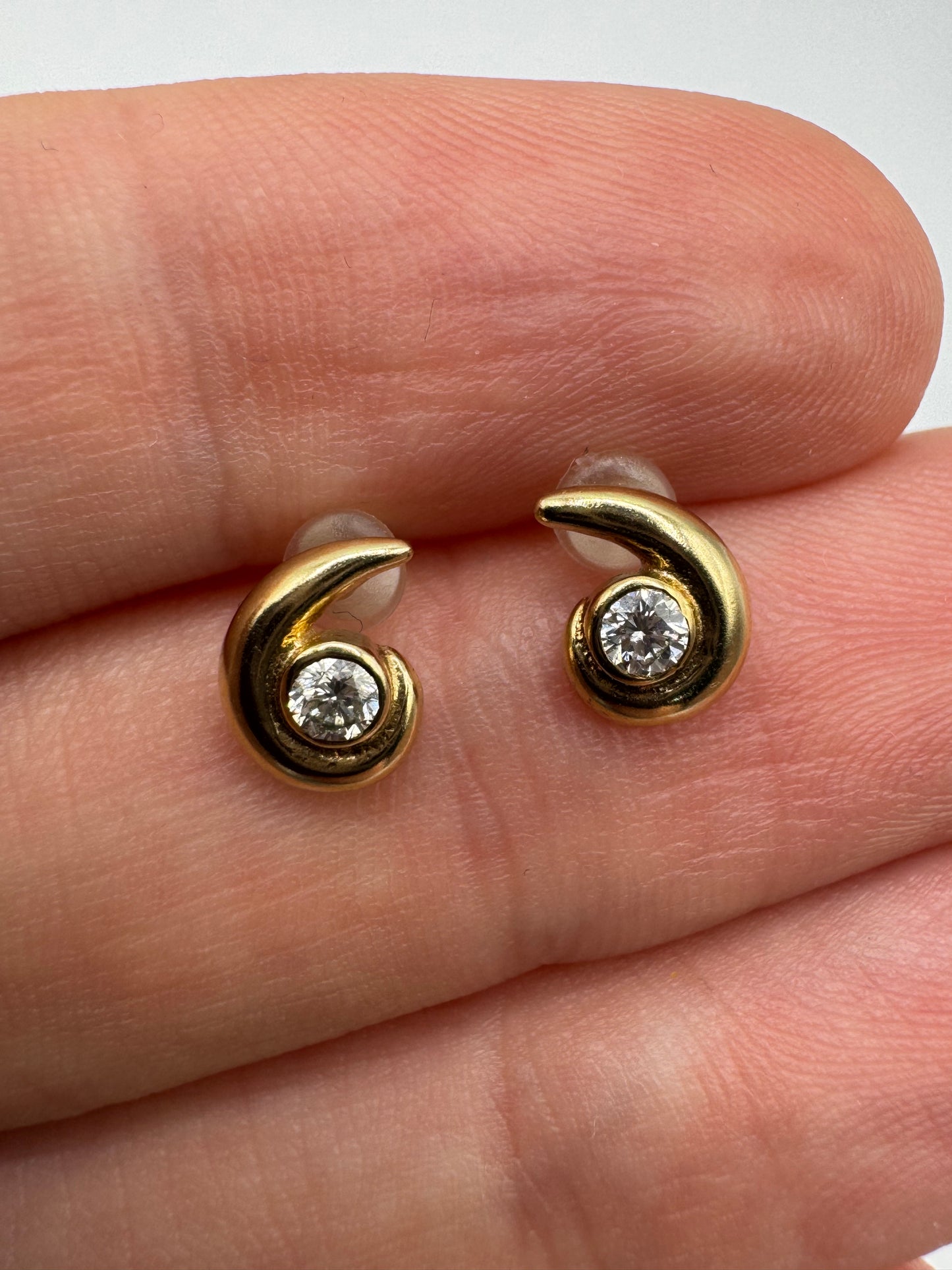 9ct gold diamond earrings