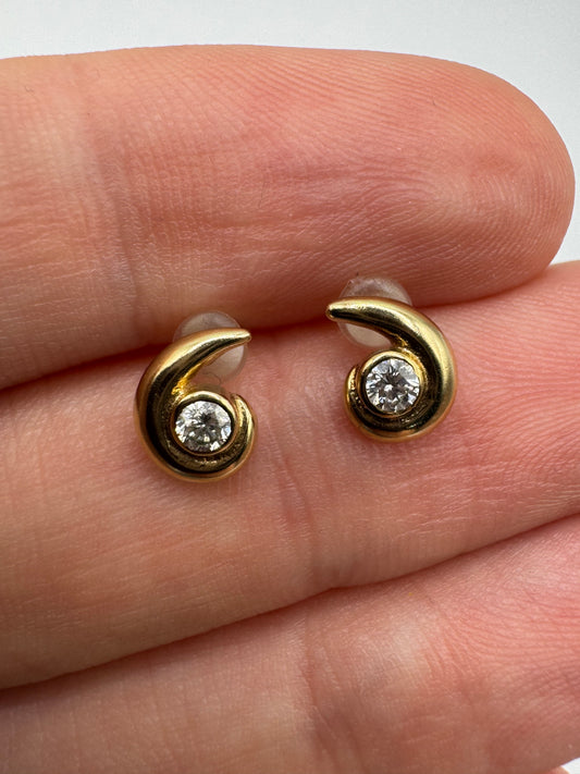 9ct gold diamond earrings