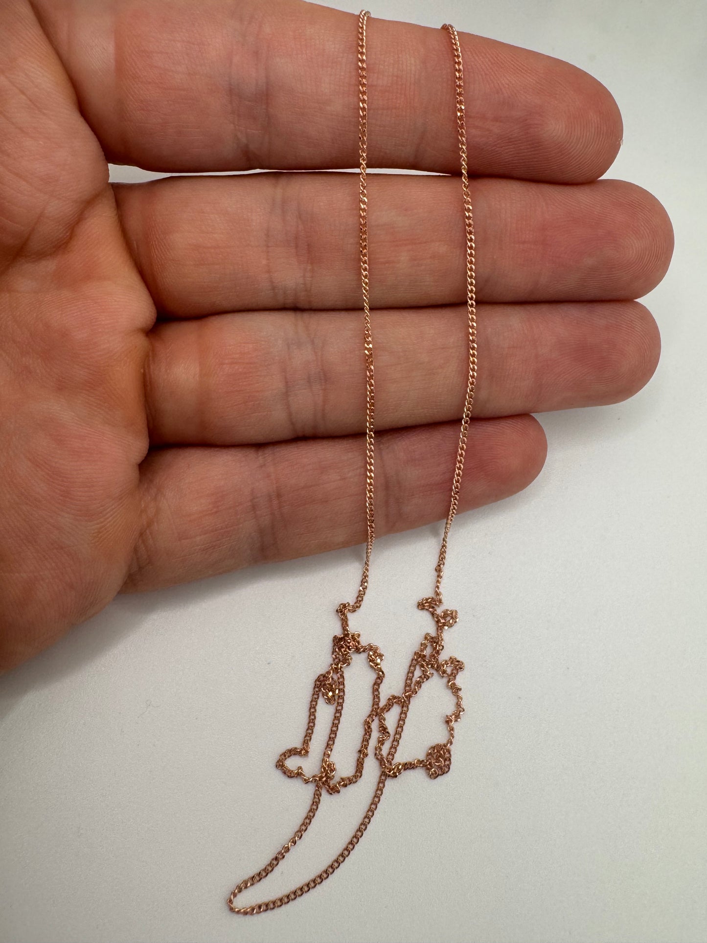 9ct rose gold curb chain 18