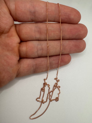 9ct rose gold curb chain 18