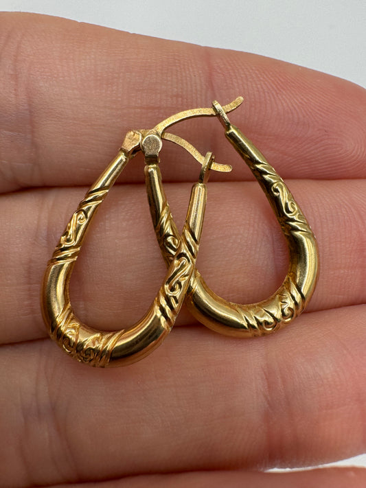 9ct gold creole earrings