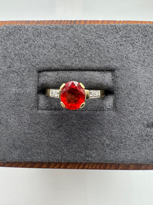 9ct gold sapphire and diamond ring