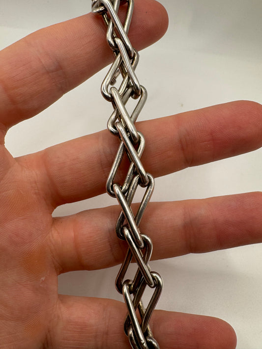Heavy Silver T clasp bracelet