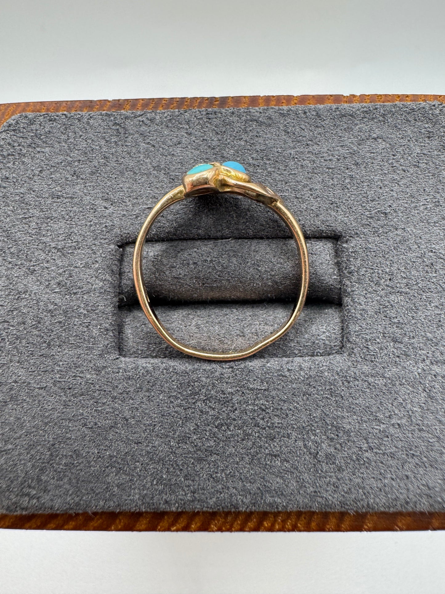 9ct rose gold turquoise and diamond ring