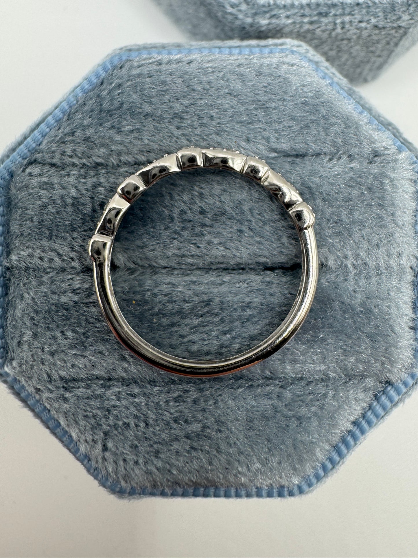 9ct white gold diamond half eternity ring