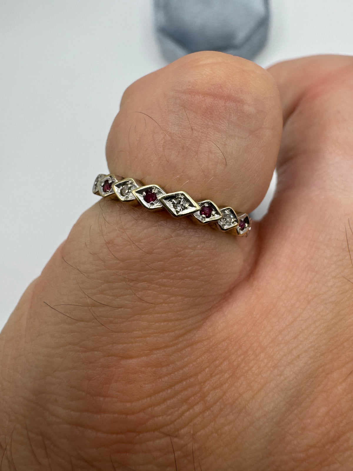 9ct gold ruby and diamond ring