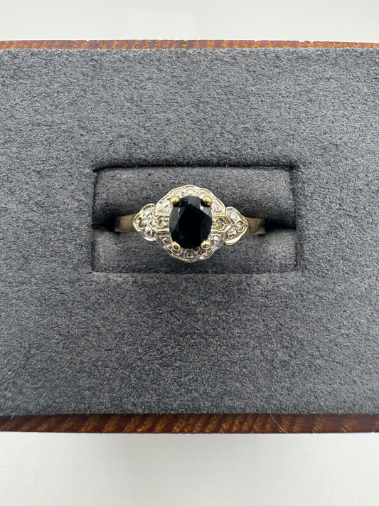 9ct gold sapphire and diamond ring