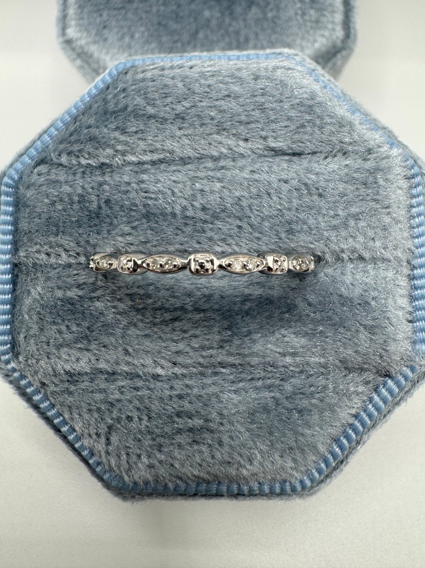 9ct white gold diamond half eternity ring