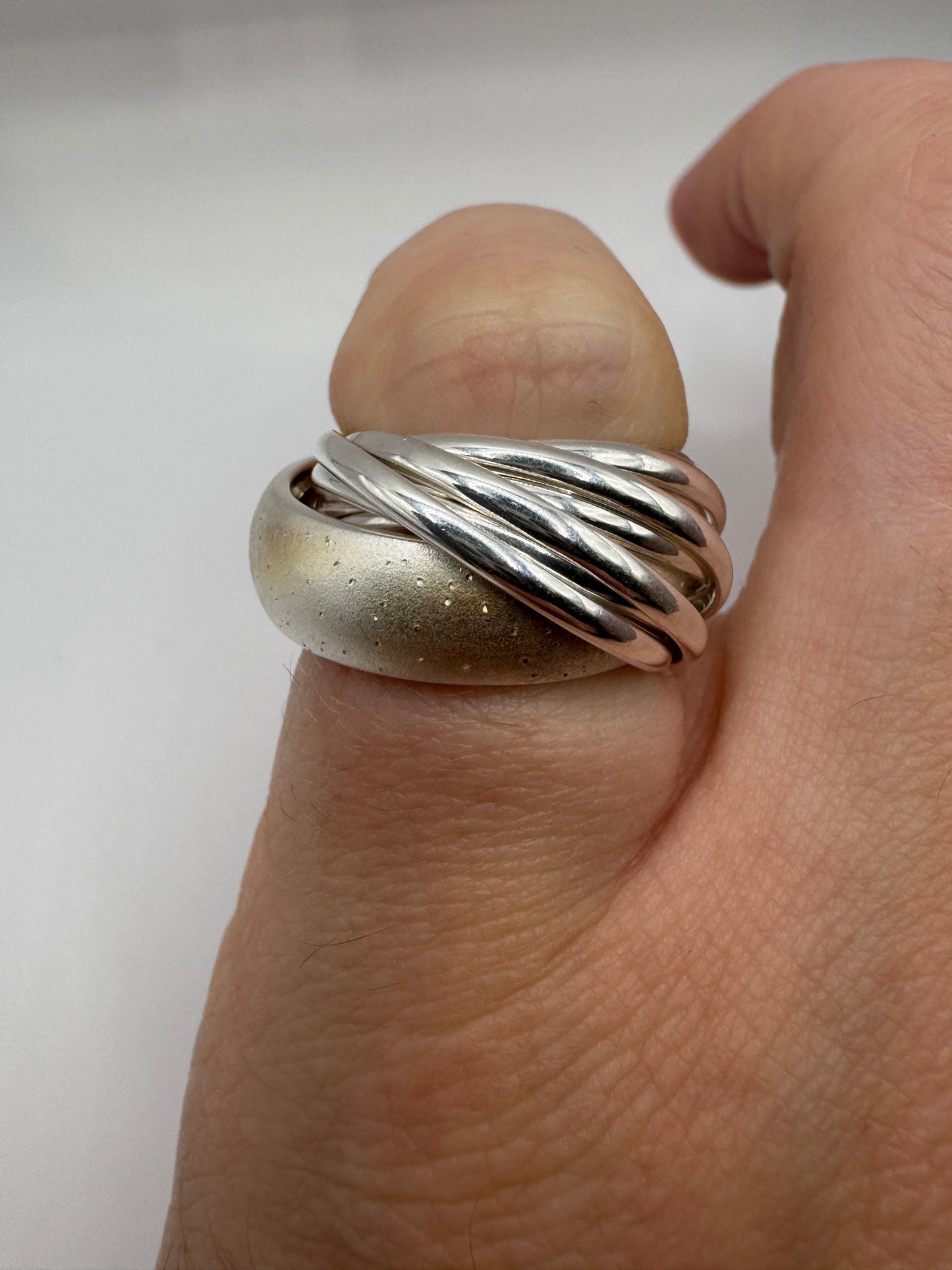 Silver Russian band style ring (4-H1/2)