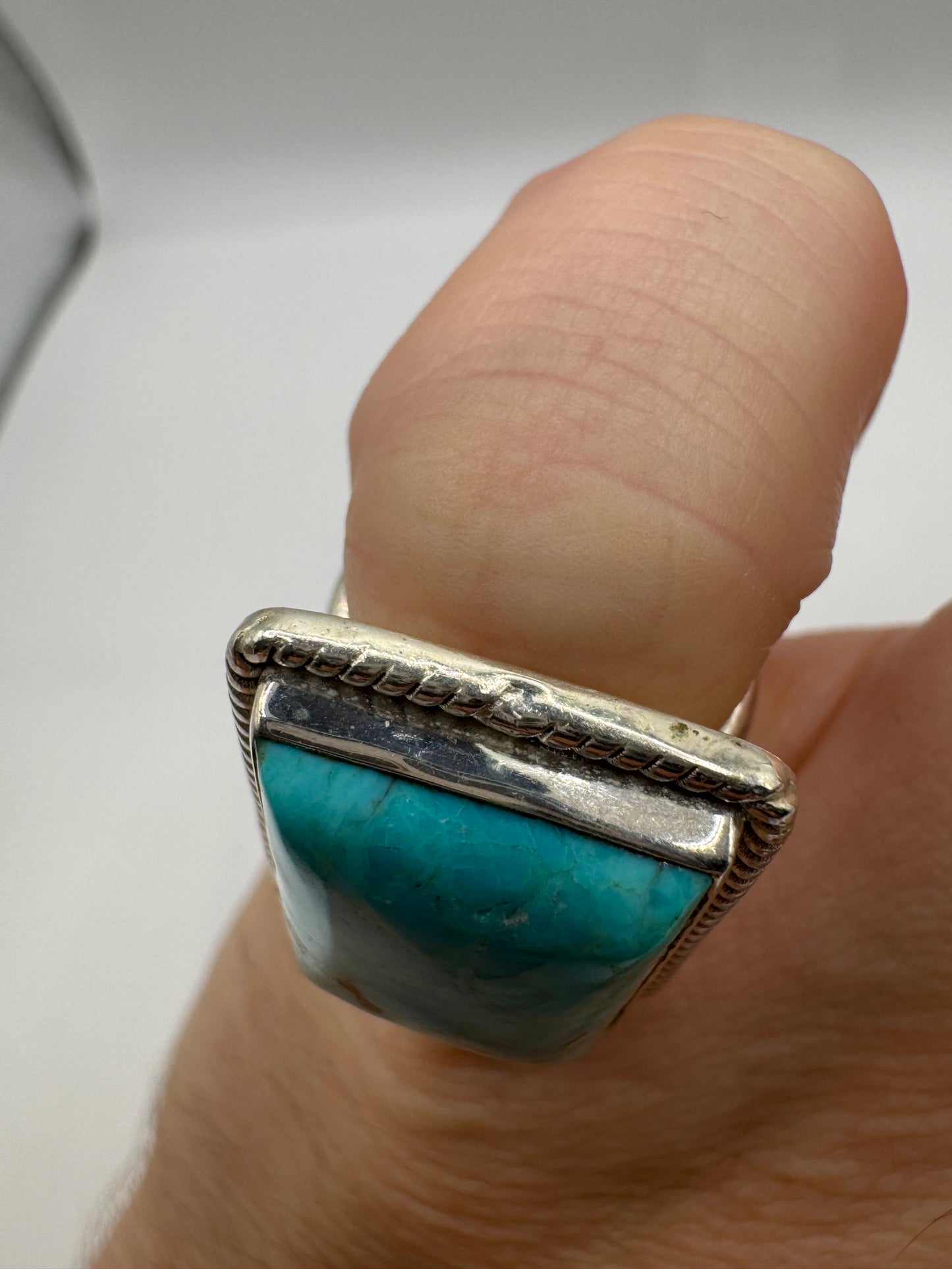 Silver gemstone ring