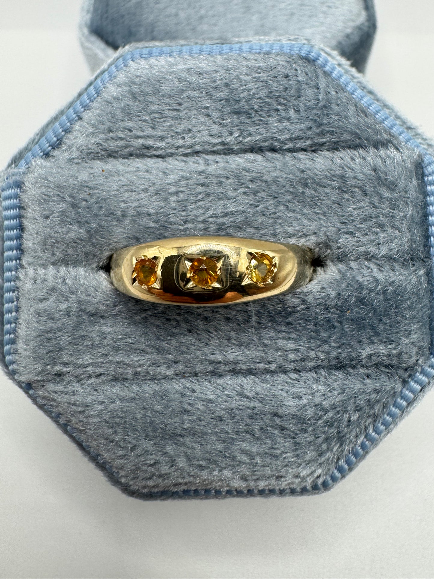 9ct gold citrine gypsy ring