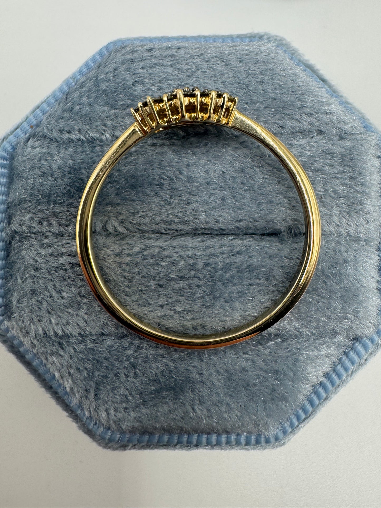 14ct gold yellow diamond cluster ring