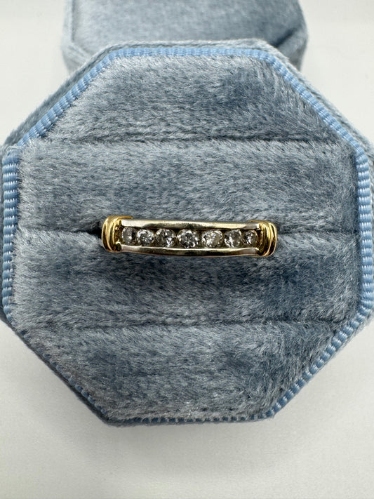 9ct bi-coloured gold 25 point diamond ring