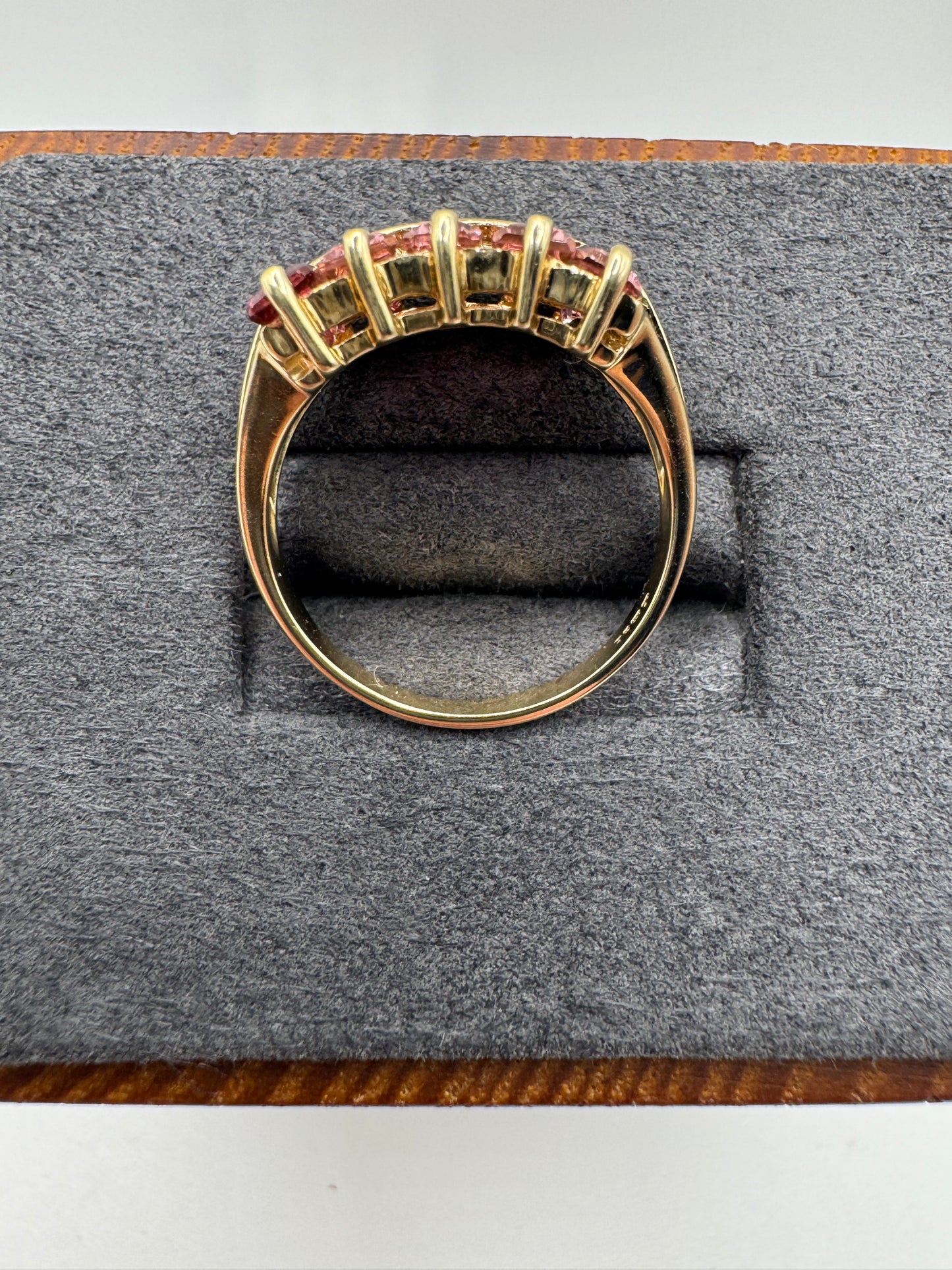 9ct gold tourmaline cluster ring