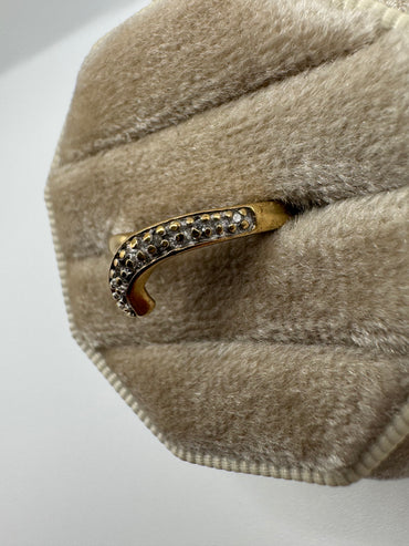 9ct gold diamond wishbone ring