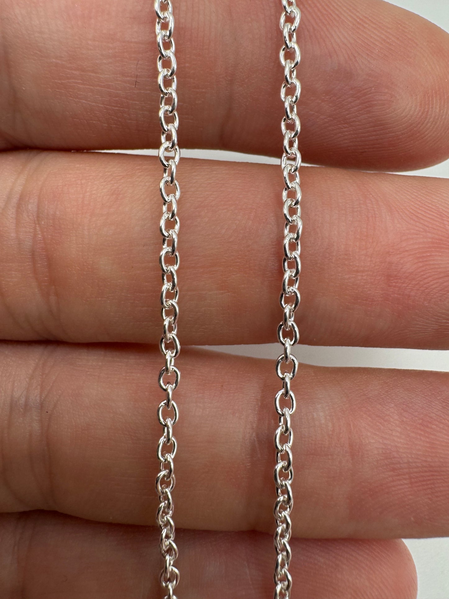 Silver cable link chain 15  20”
