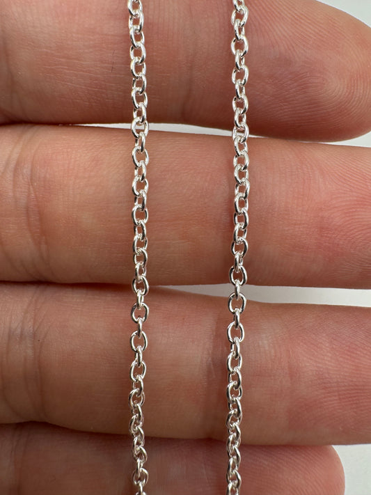 Silver cable link chain 15  20”