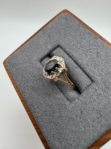 9ct gold sapphire and diamond ring