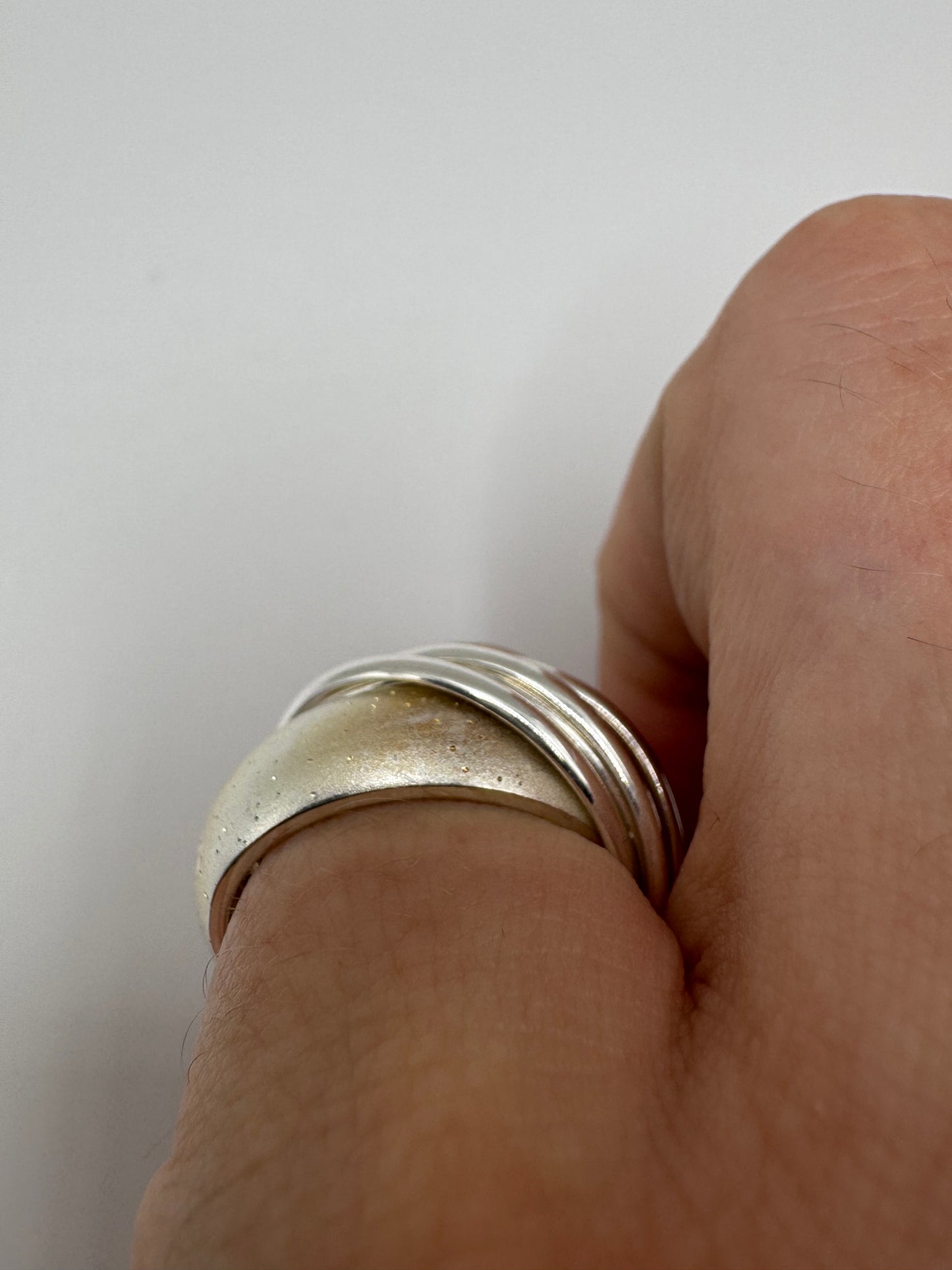 Silver Russian band style ring (4-H1/2)