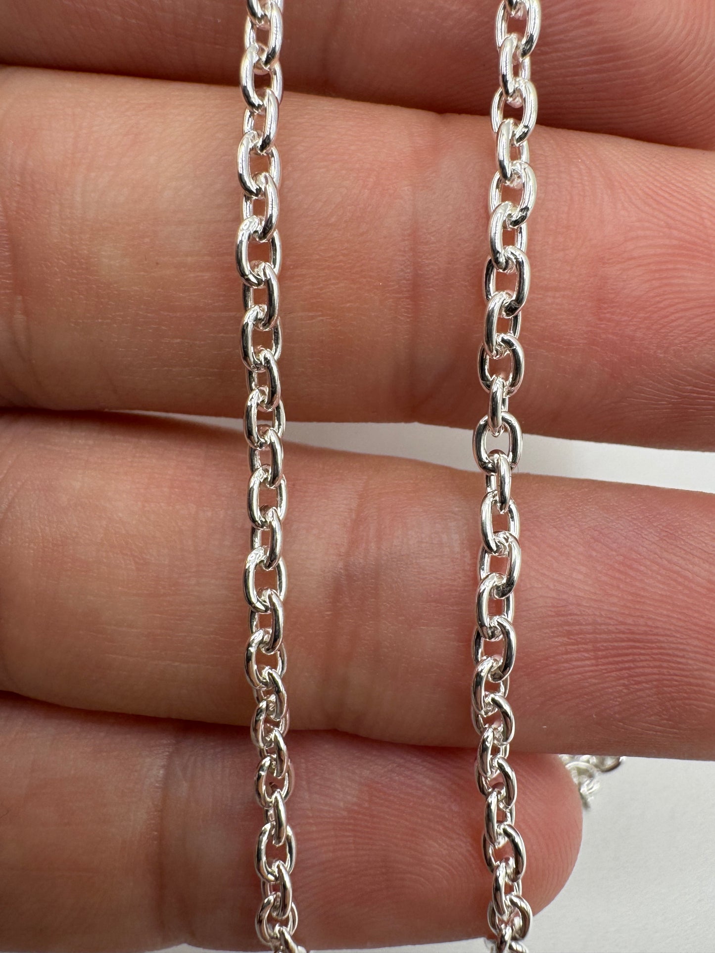 Silver cable link chain 8 24”