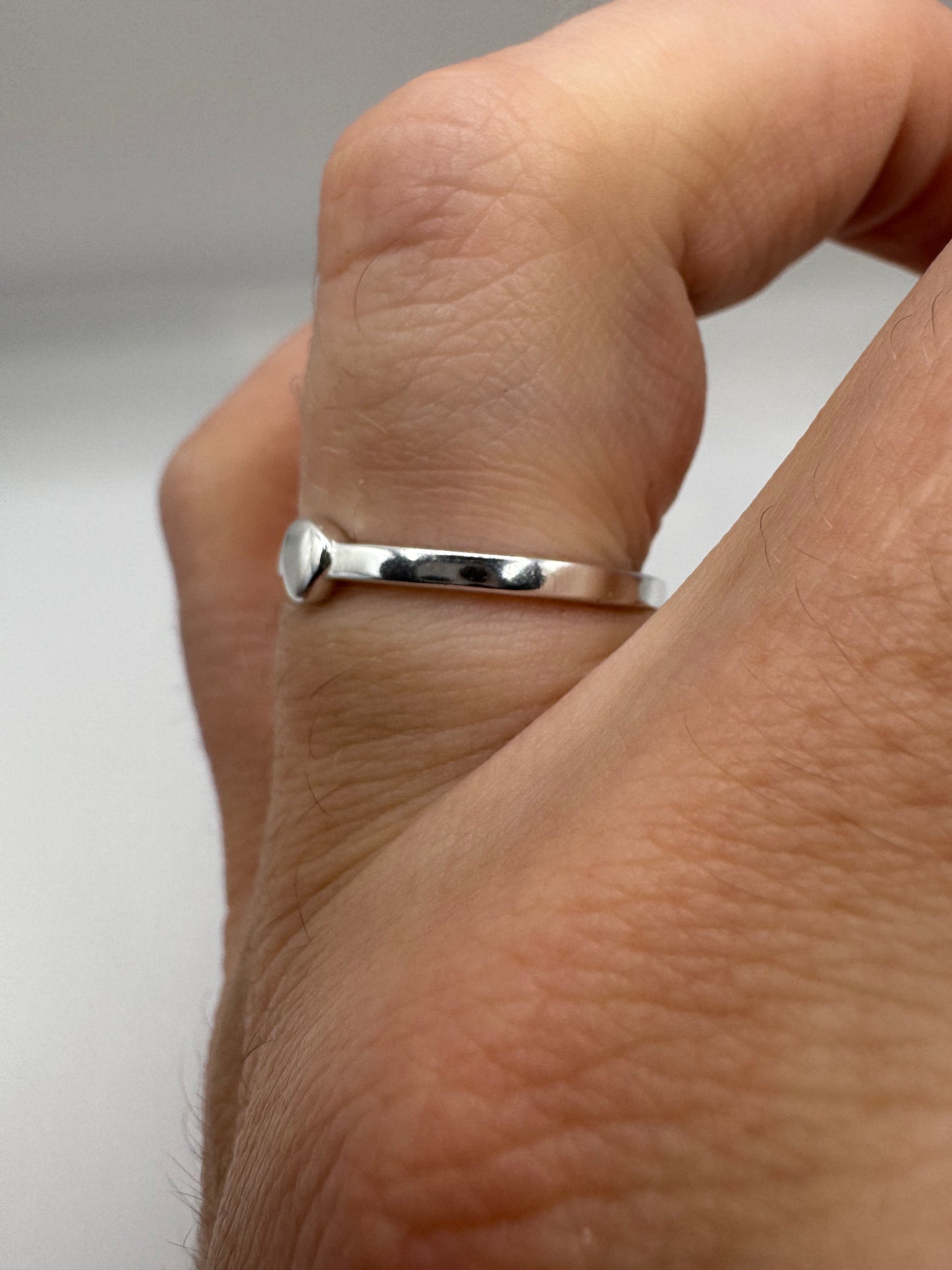 Silver heart ring (7-N1/2)