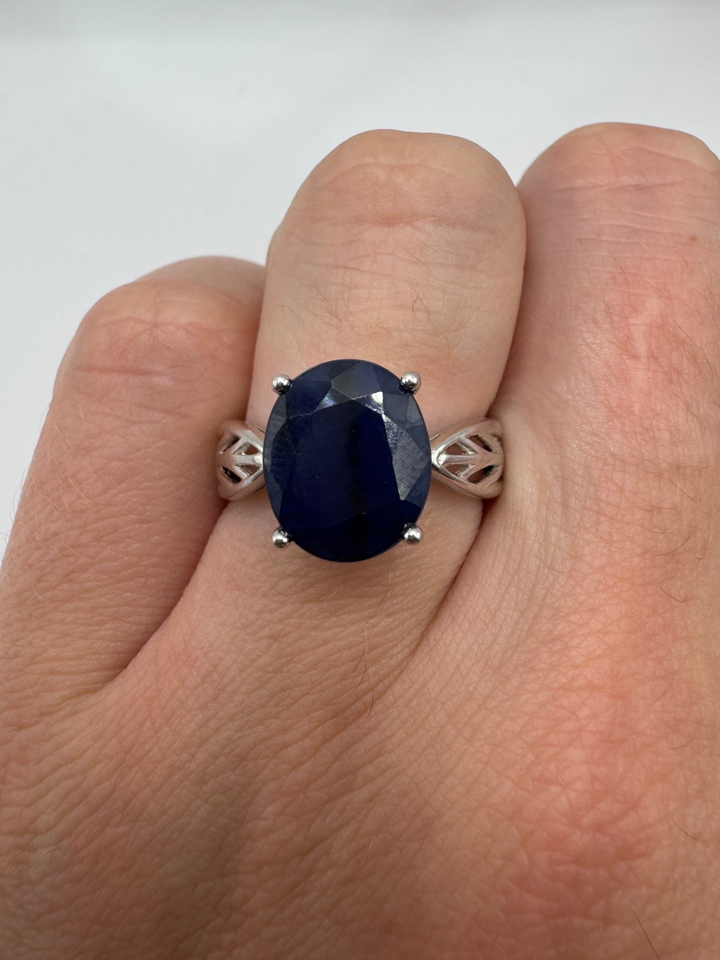 Silver kyanite ring